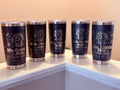 Black custom engraved 20 oz tumblers